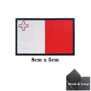 Malta Flag Patch - Iron On/Hook & Loop Patch