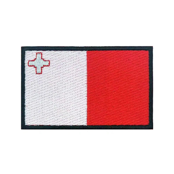 Malta Flag Patch - Iron On/Hook & Loop Patch