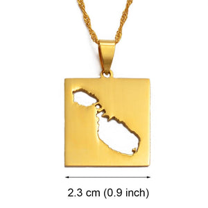 Malta Map Necklace