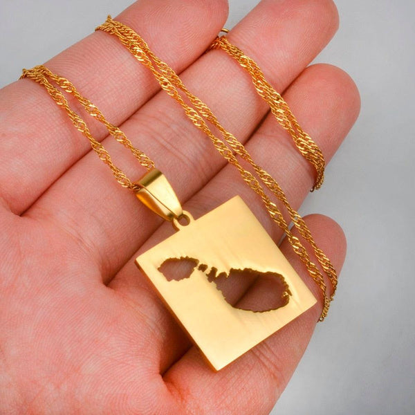 Malta Map Necklace