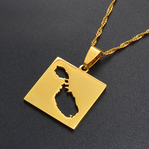 Malta Map Necklace