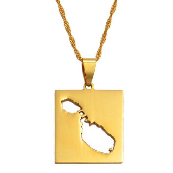 Malta Map Necklace