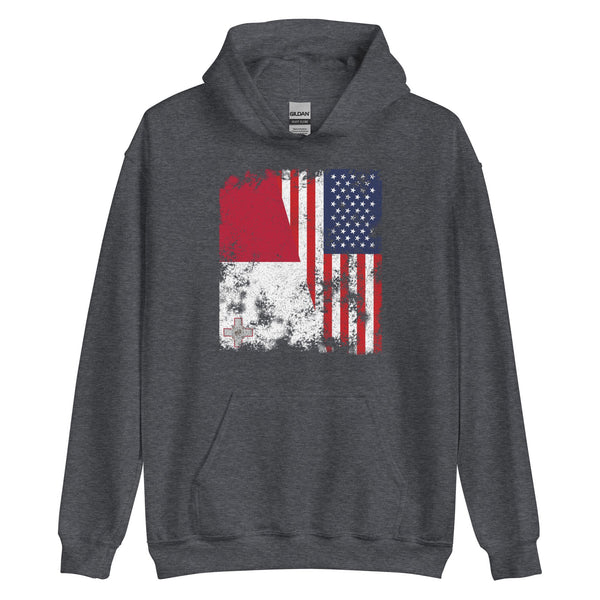 Malta USA Flag - Half American Hoodie