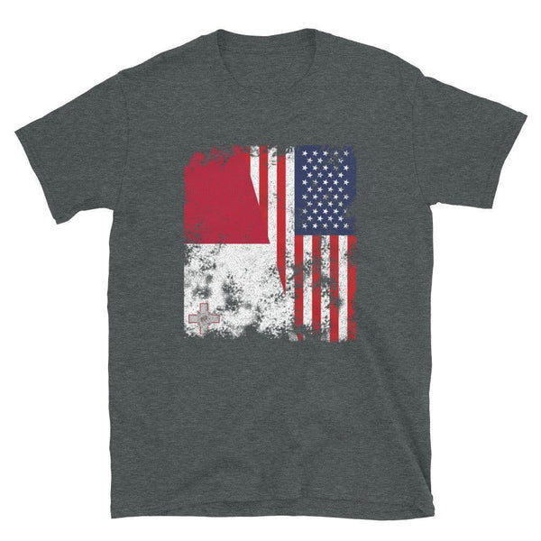 Malta USA Flag - Half American T-Shirt