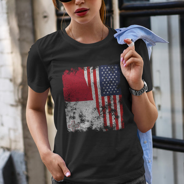 Malta USA Flag - Half American T-Shirt