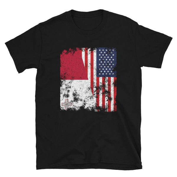 Malta USA Flag - Half American T-Shirt