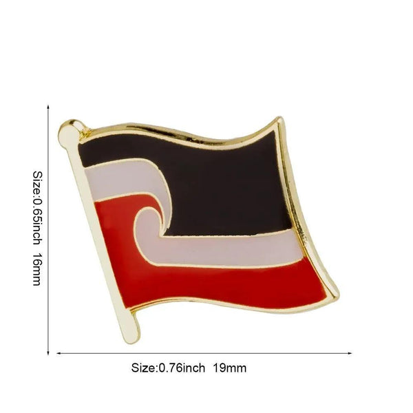 Maori Flag Lapel Pin - Enamel Pin Flag