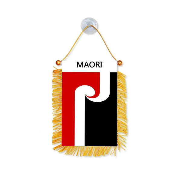 Maori Hanging Flag for Car - Small Rearview Mirror Flag