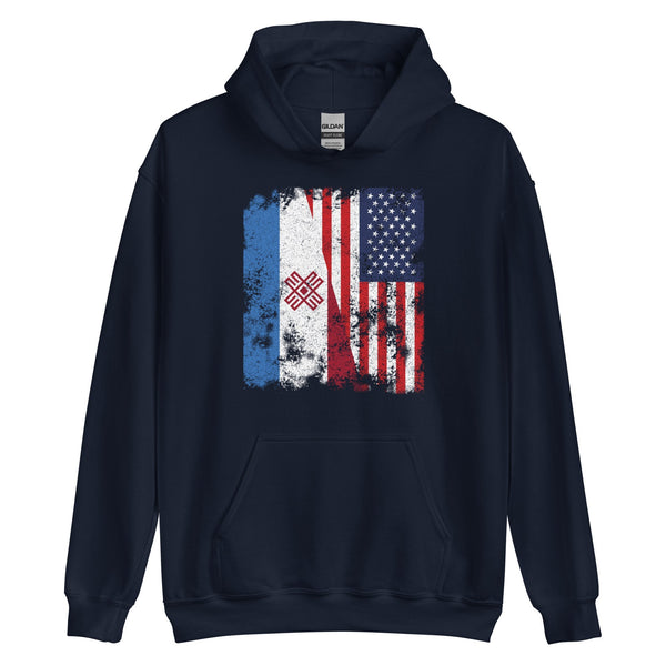 Mari El USA Flag - Half American Hoodie