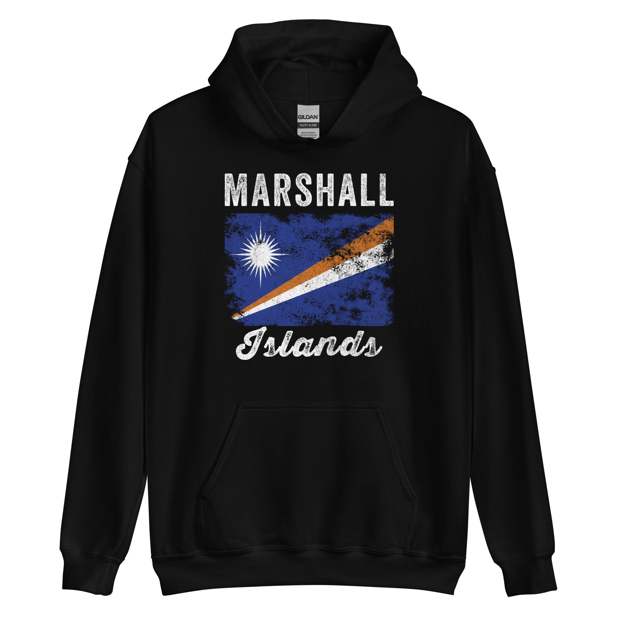 Marshall Islands Flag Distressed Hoodie