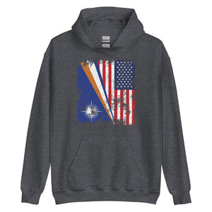 Marshall Islands USA Flag Half American Hoodie