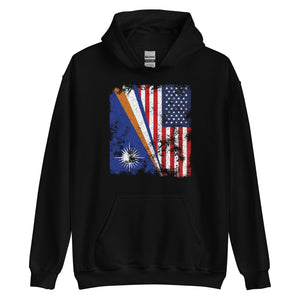 Marshall Islands USA Flag Half American Hoodie