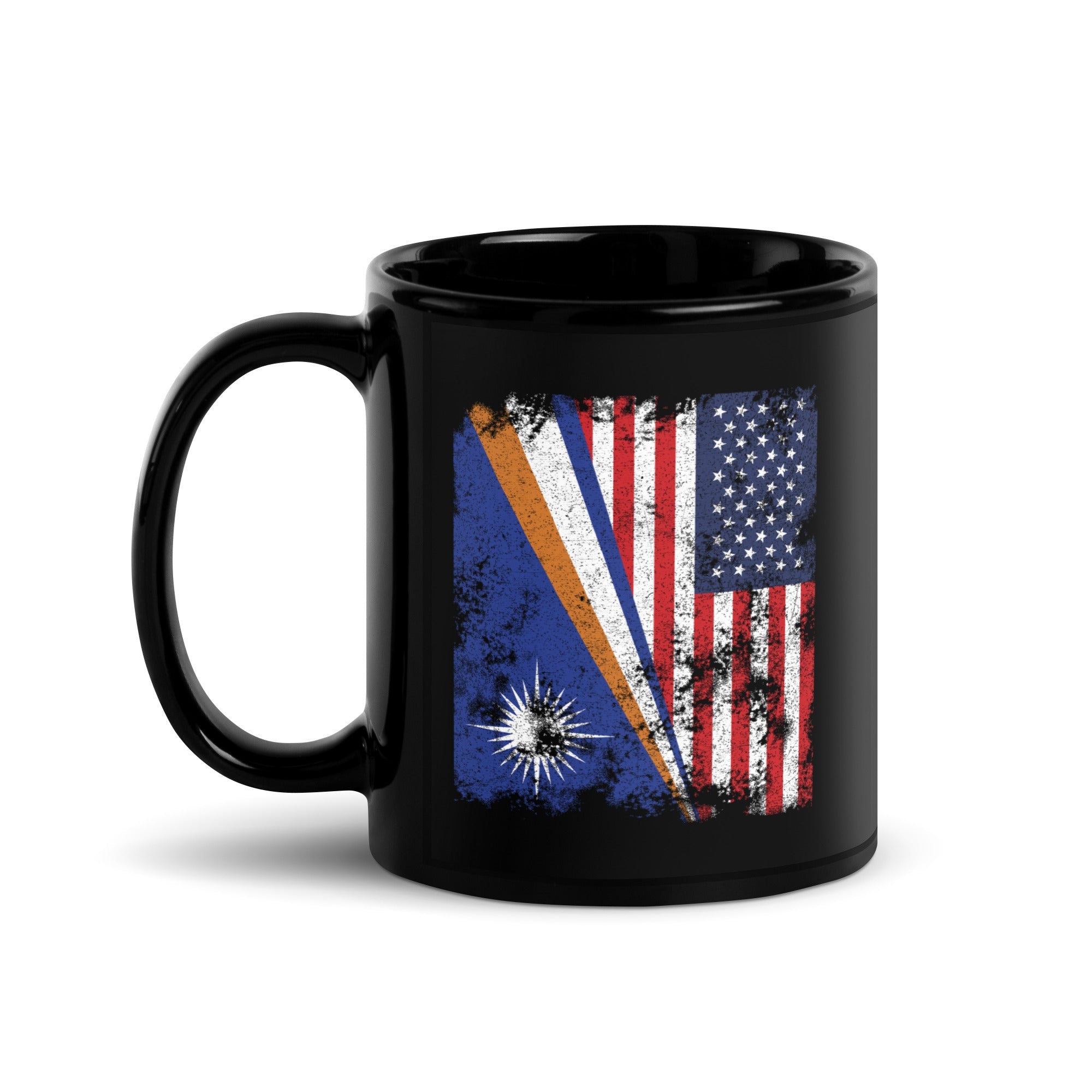 Marshall Islands USA Flag Half American Mug