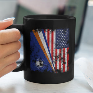 Marshall Islands USA Flag Half American Mug