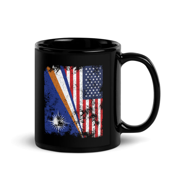 Marshall Islands USA Flag Half American Mug