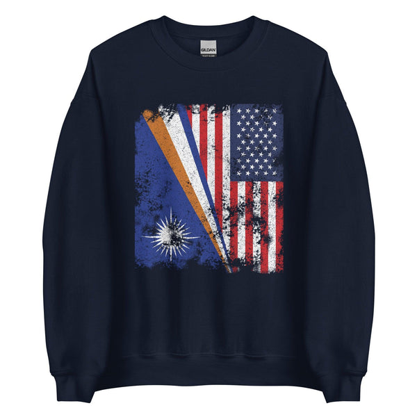 Marshall Islands USA Flag Half American Sweatshirt