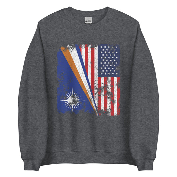 Marshall Islands USA Flag Half American Sweatshirt