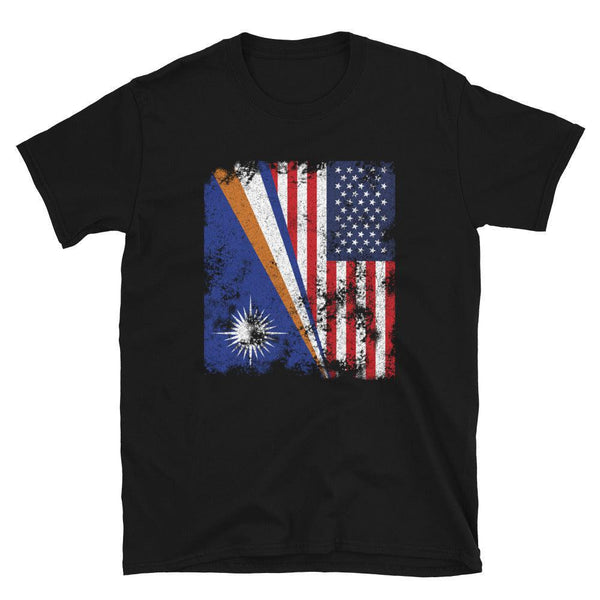 Marshall Islands USA Flag Half American T-Shirt