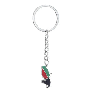 Martinique Flag Map Keychain