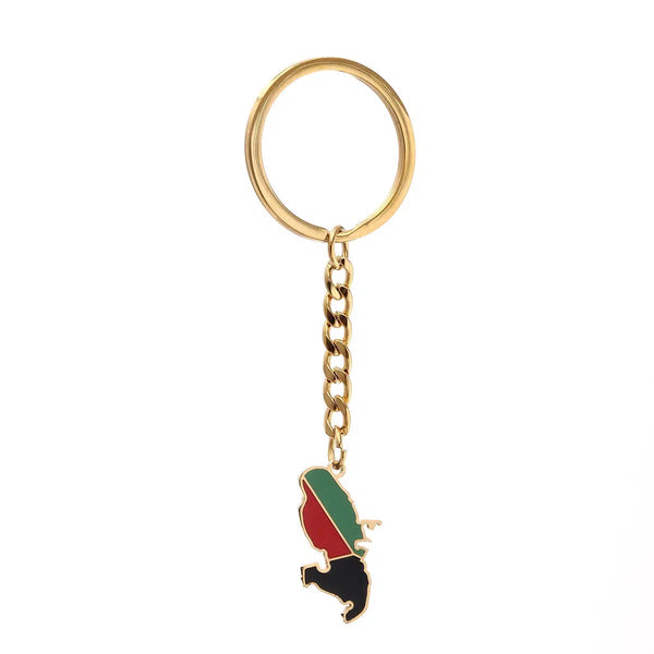 Martinique Flag Map Keychain