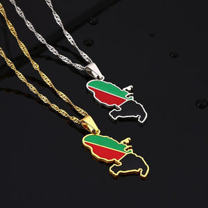 Martinique Flag Map Necklace