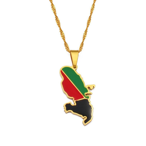 Martinique Flag Map Necklace