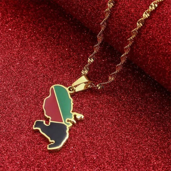 Martinique Flag Map Necklace