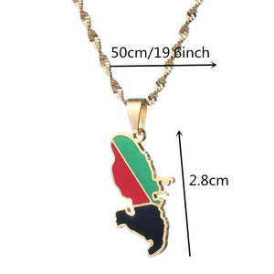 Martinique Flag Map Necklace