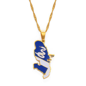 Martinique Flag Map Necklace