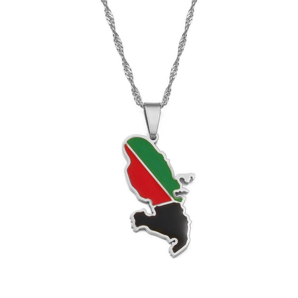 Martinique Flag Map Necklace