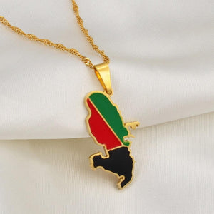 Martinique Flag Map Necklace