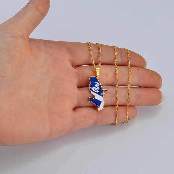 Martinique Flag Map Necklace