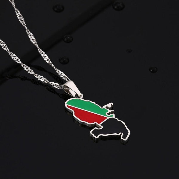 Martinique Flag Map Necklace