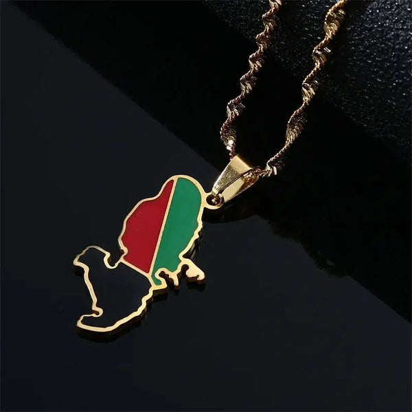 Martinique Flag Map Necklace