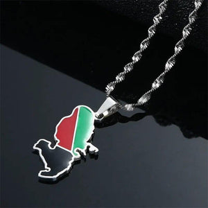 Martinique Flag Map Necklace