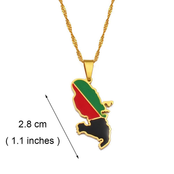 Martinique Flag Map Necklace