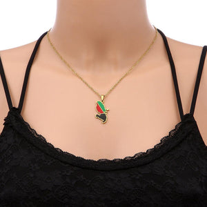 Martinique Flag Map Necklace