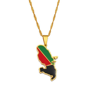 Martinique Flag Map Necklace