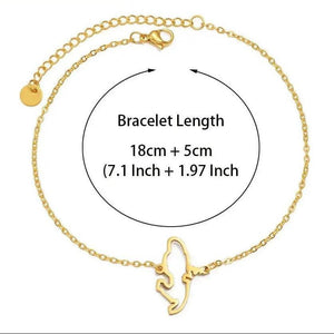 Martinique Map Bracelet