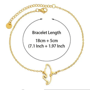 Martinique Map Bracelet