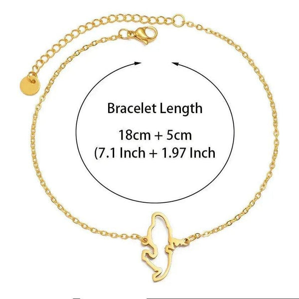 Martinique Map Bracelet