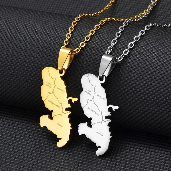 Martinique Map Necklace