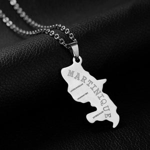 Martinique Map Necklace