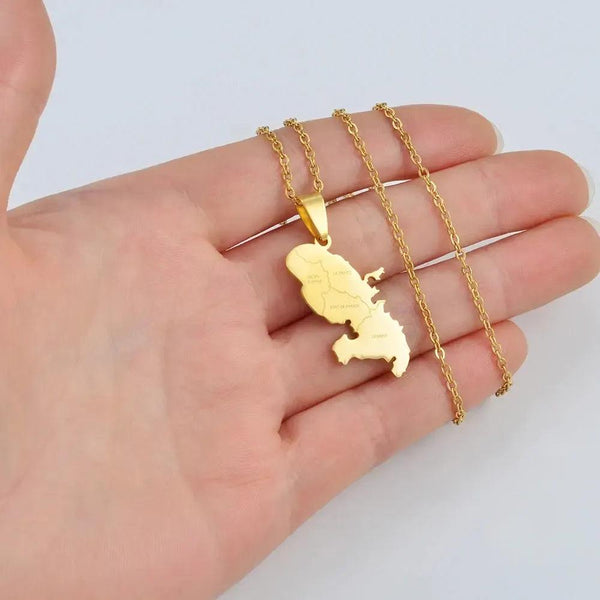 Martinique Map Necklace