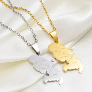 Martinique Map Necklace