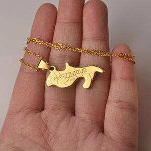 Martinique Map Necklace