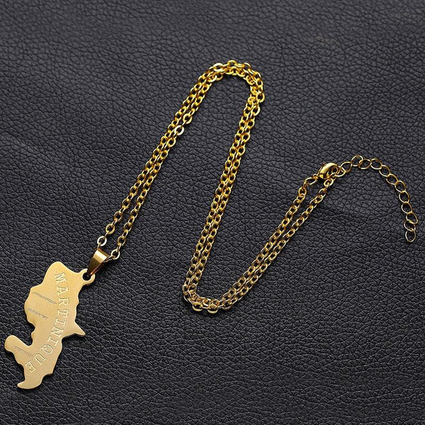 Martinique Map Necklace