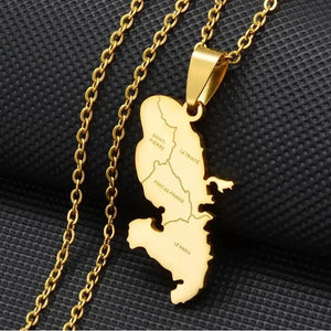 Martinique Map Necklace