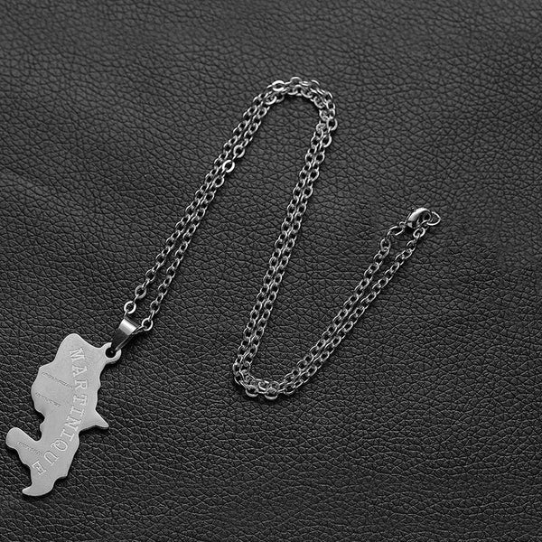 Martinique Map Necklace