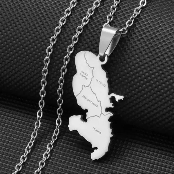 Martinique Map Necklace